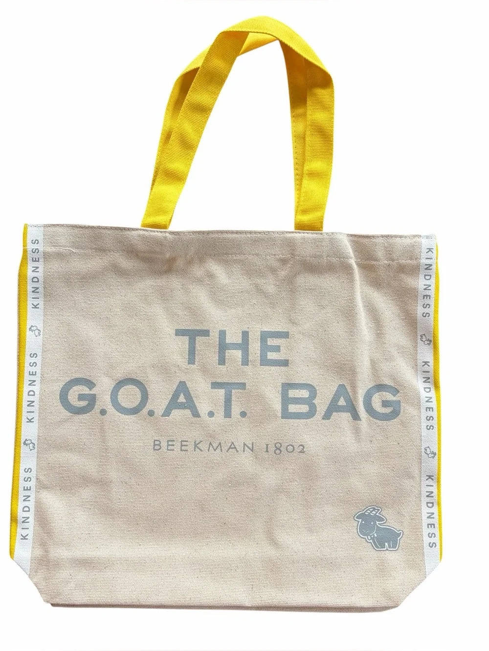 Beekman 1802 The GOAT Bag Canvas Tote with Yellow Handles